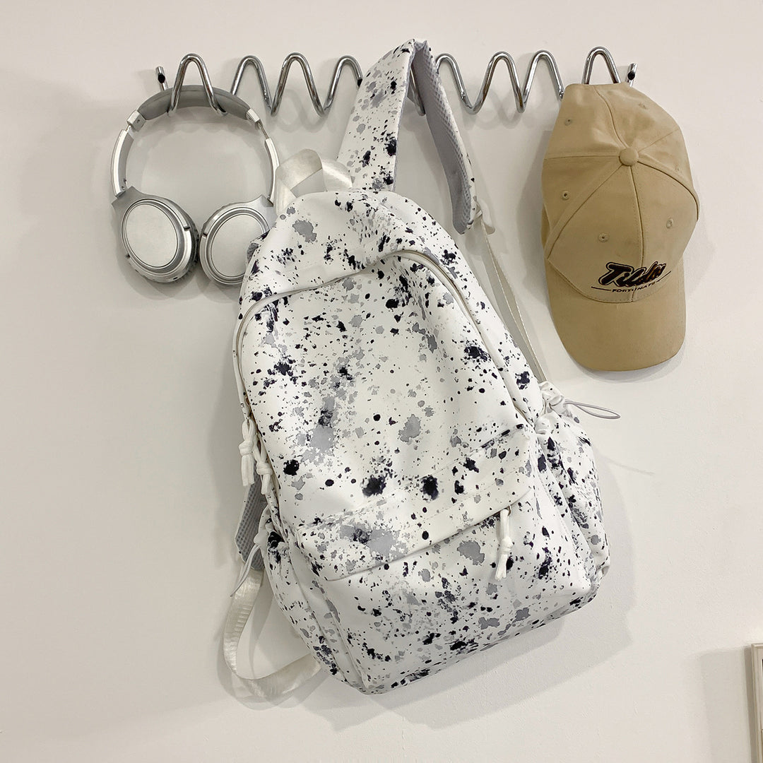 Artistic Splash-Patterned Backpack Bowlift
