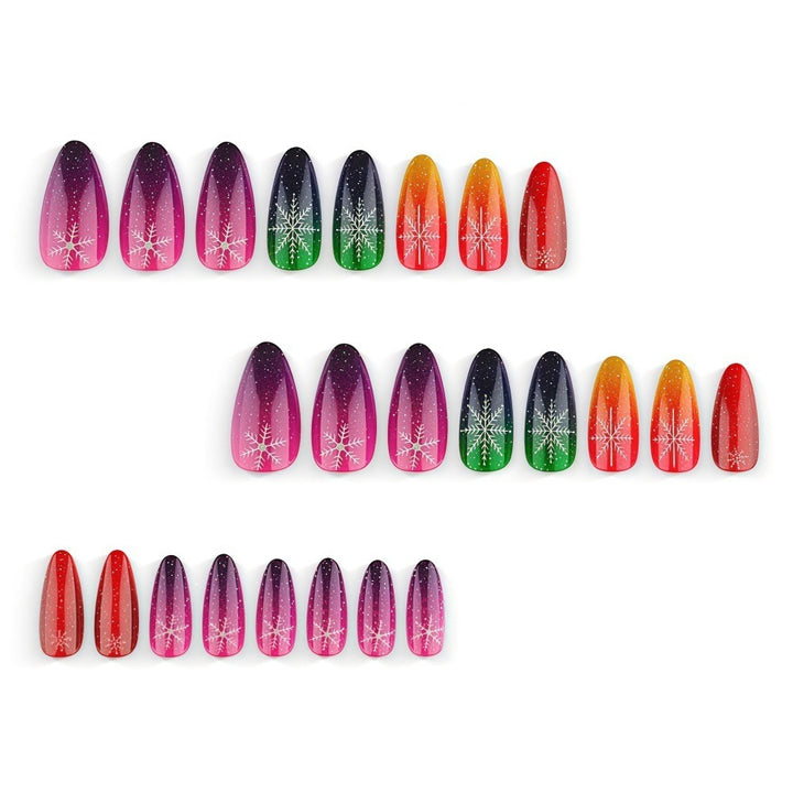 Artificial nails with snowflake motif in glitter finish Bowlift