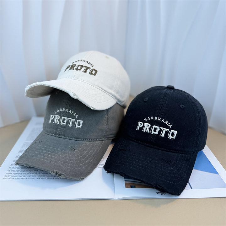 Men's Vintage-Inspired Distressed Baseball Cap Bowlift