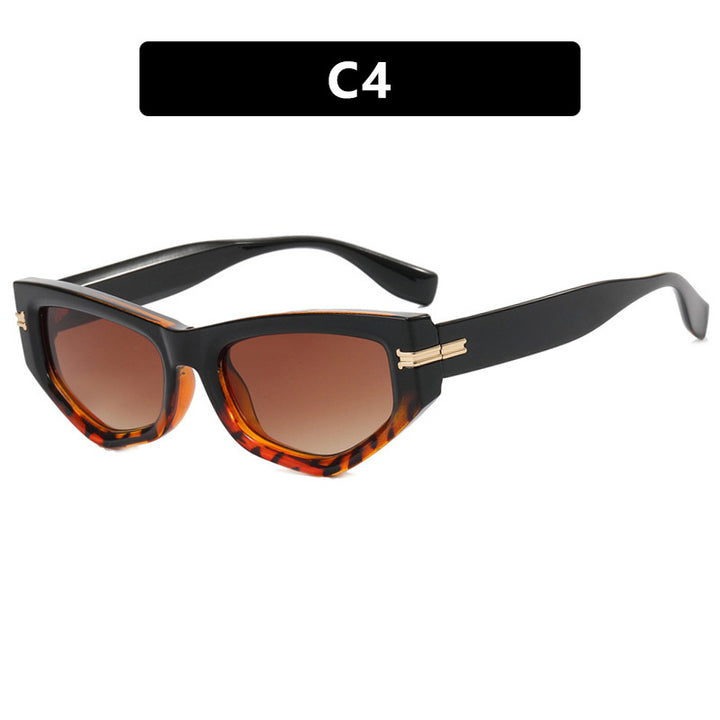 Ladies geometric sunglasses with curved frame and protective UV filter Bowlift