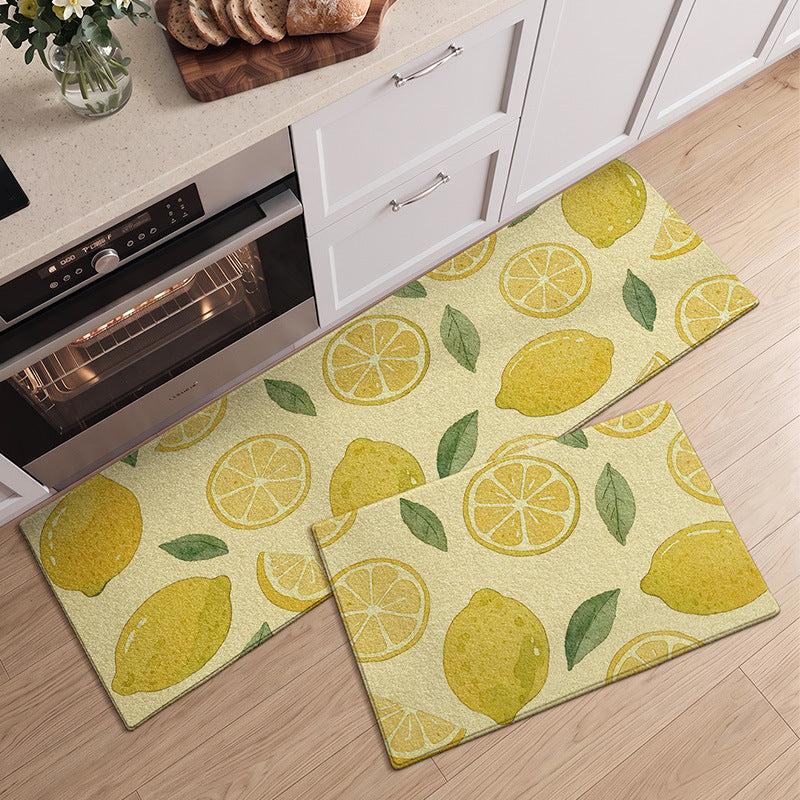 Refreshing Citrus-Themed Kitchen Runner Mat Bowlift