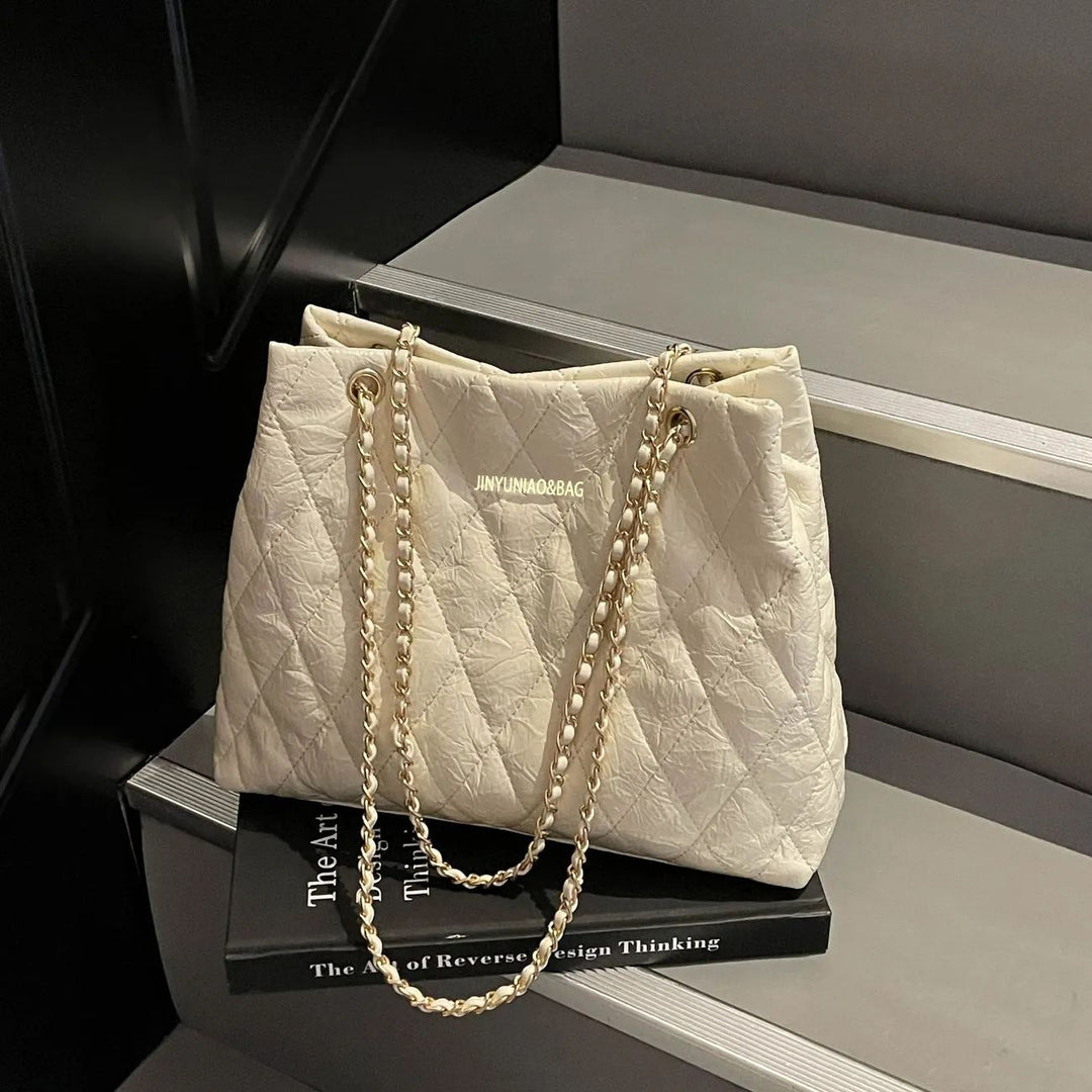 Quilted Chain-Handle Handbag Bowlift