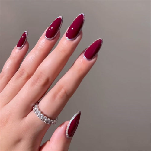 Glamorous Rhinestone-Enhanced Stiletto Press-On Nails Bowlift