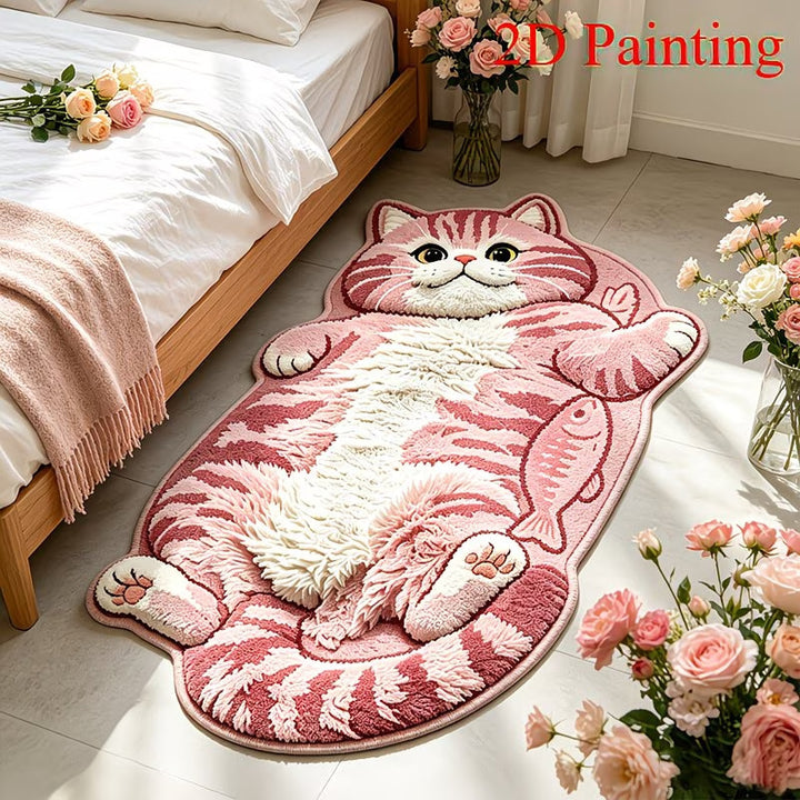 Plush Cat-Shaped Floor Mat