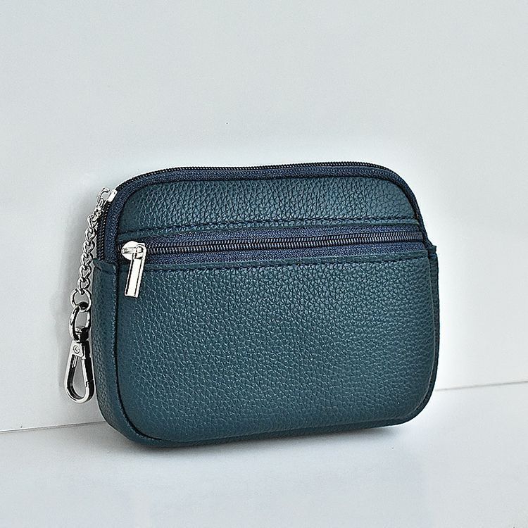 Compact Leather Zippered Card Wallet Bowlift