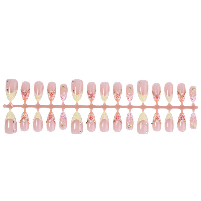 Stunning Floral Design Press-On Nail Set Bowlift