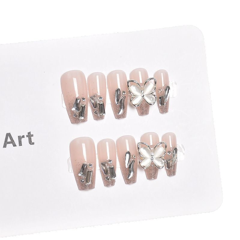 Premium Decorative Butterfly Press-On Nail Extensions Bowlift