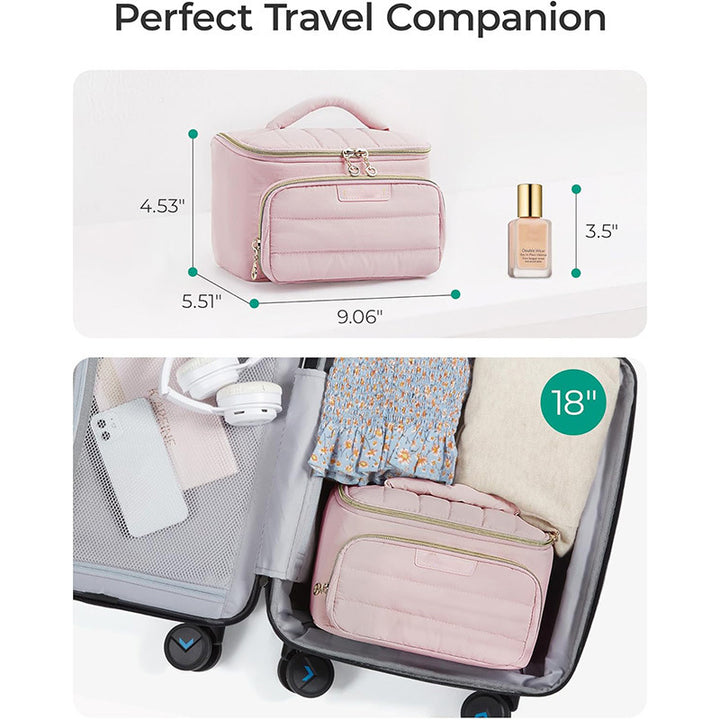 Cosmetic organizer bag with separate compartments and cosmetic compartment Bowlift