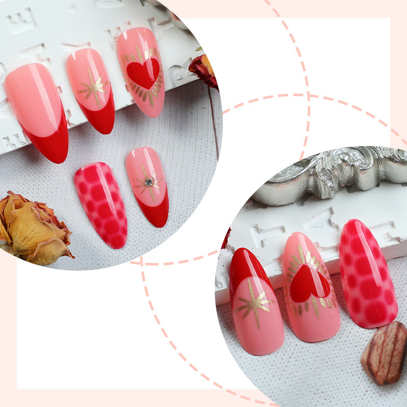 Heart-Themed Decorative Press-On Nails Bowlift