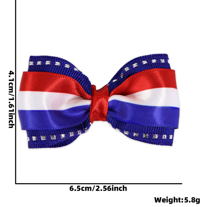 Ladies small pleated hair bow made of grosgrain ribbon with medium knot and mini alligator clip Bowlift