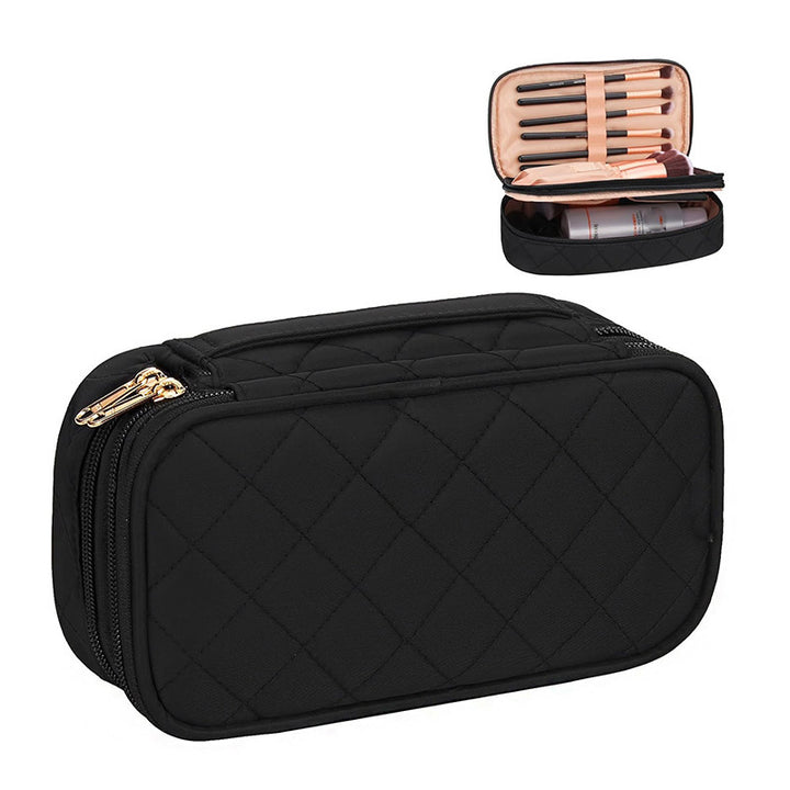 Cosmetic storage bag with elegant quilted pattern Bowlift