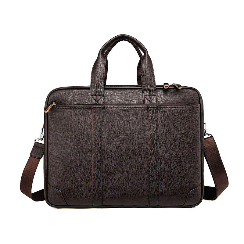 Classic Leather Business Laptop Briefcase Bowlift