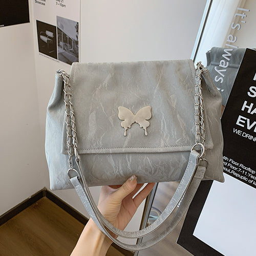 Chic Butterfly Accent Slouchy Handbag Bowlift