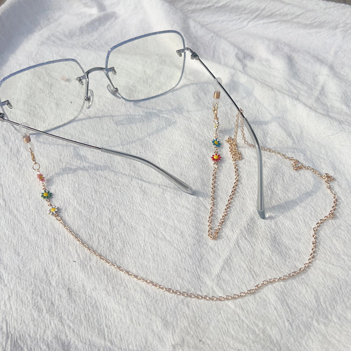 Floral-Accented Eyewear Chain Bowlift