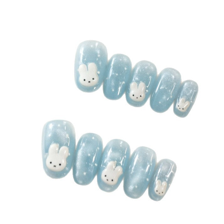 Artificial nails with sweet bunny motif Bowlift