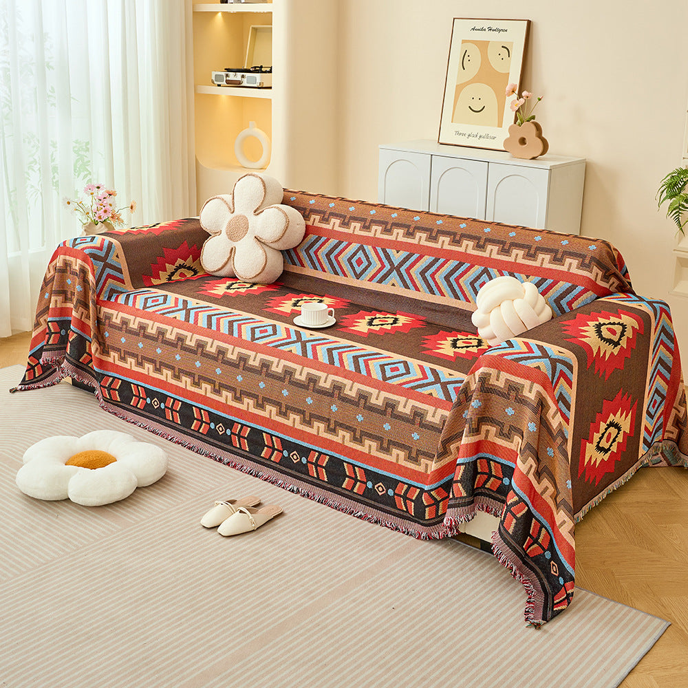 Bohemian Patterned Sofa Throw Blanket