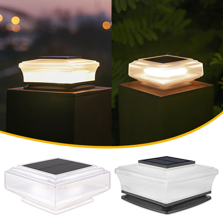 Low-Profile Solar Deck Post Cap Light With Warm Ambient Glow Bowlift
