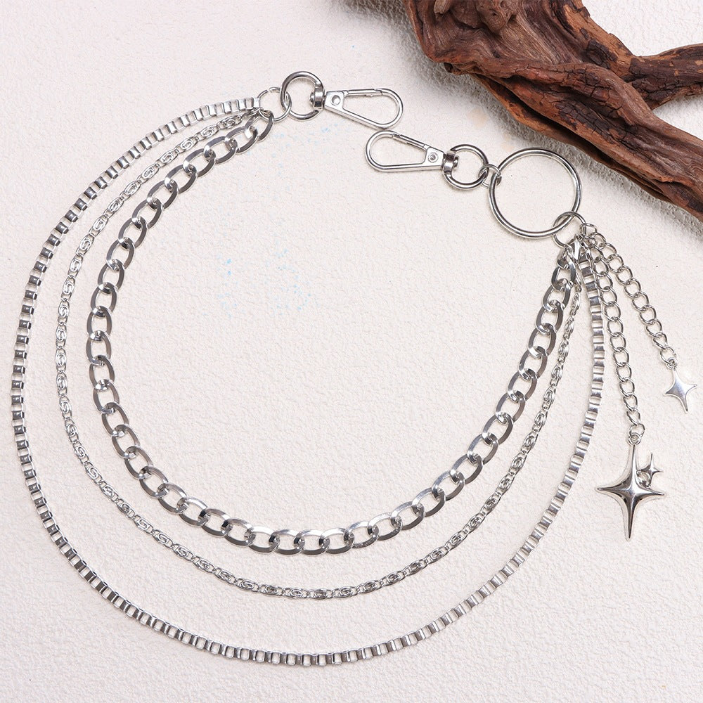 Fashionable keychain chain with sparkling stars Bowlift