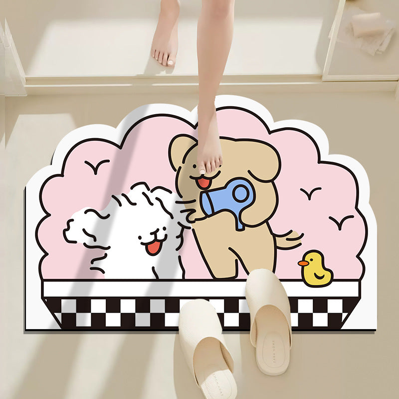 Cartoon Animal Design Bath Mat Bowlift