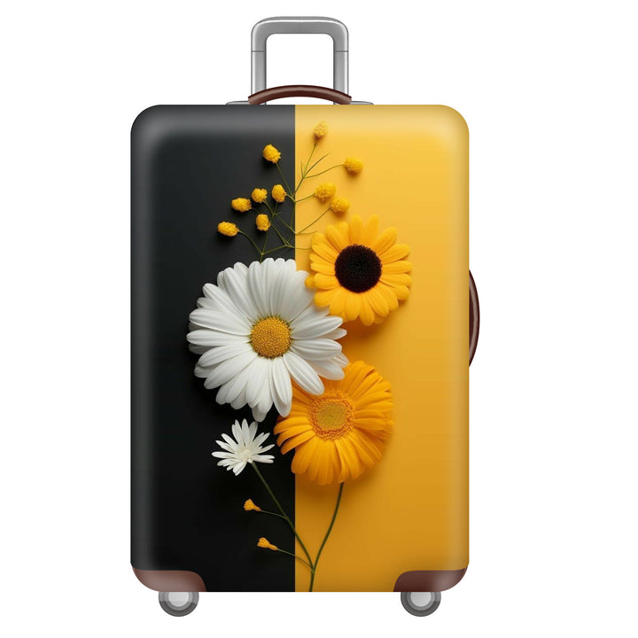 Unisex large hard shell suitcase with sturdy trolley handle and elastic motif protective cover superhero design Bowlift