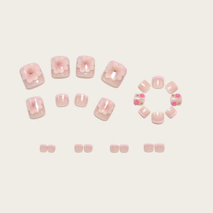 Artful toenail decorations with blooming accents Bowlift