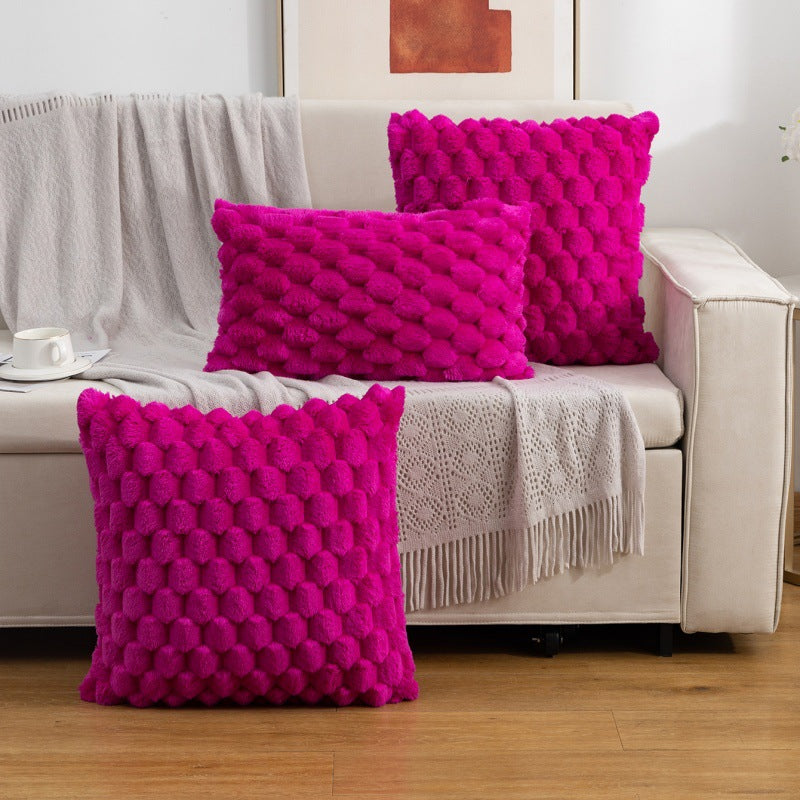 Plush Honeycomb Textured Throw Pillow Cover Set Bowlift