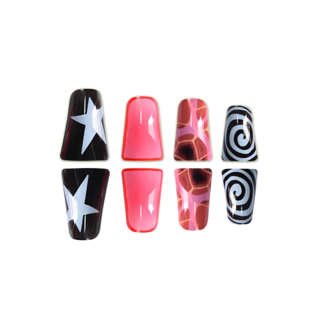 Trendy Artistic Press-On Nail Set Bowlift