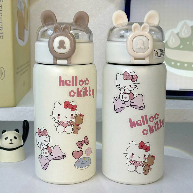 Women's insulated drinking bottle with secure flip lid and cute design Bowlift