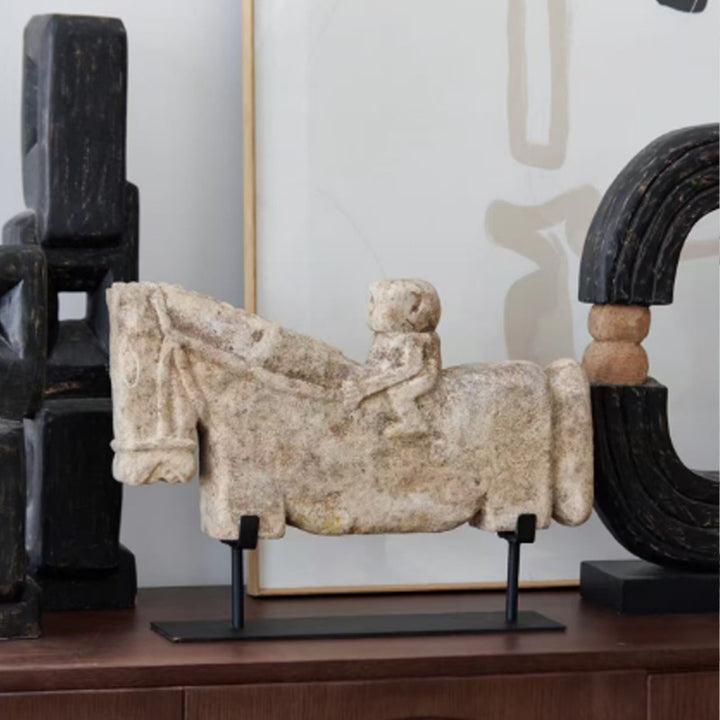 Decorative Horse Sculpture with Rider