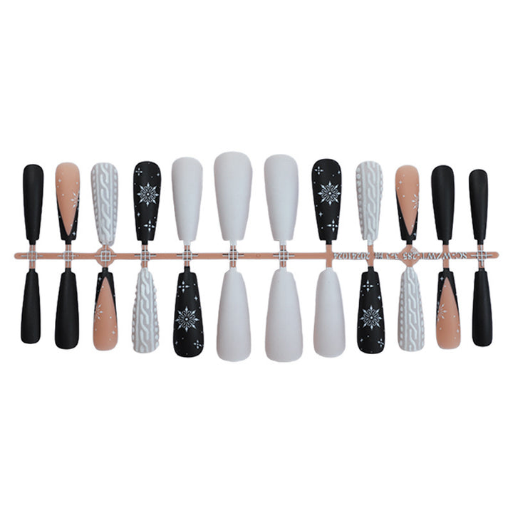 Acrylic nail set with stylish geometric design Bowlift