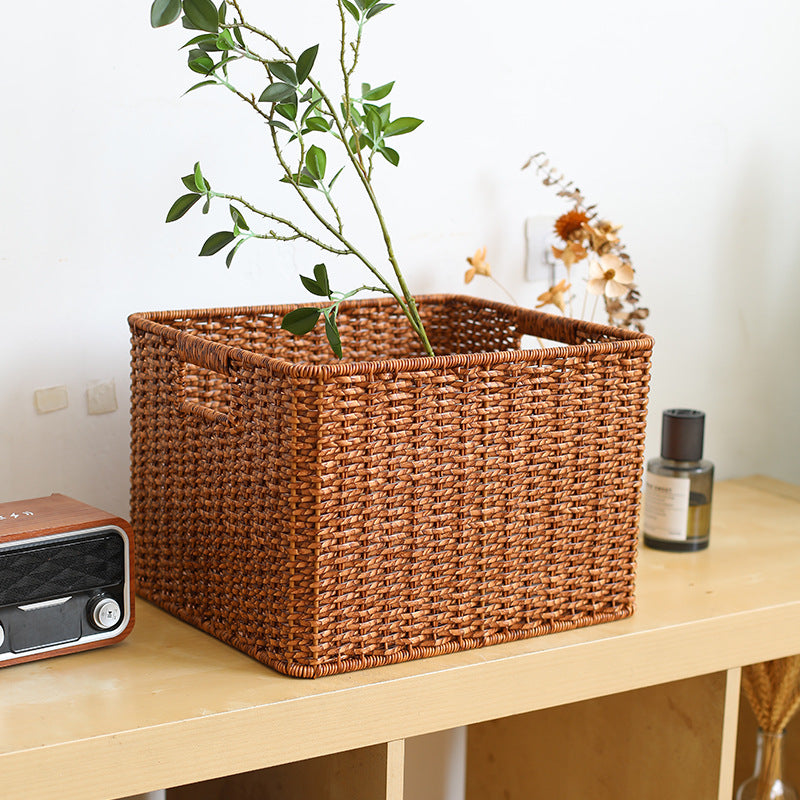 Handwoven Storage Basket with Built-in Handles Bowlift