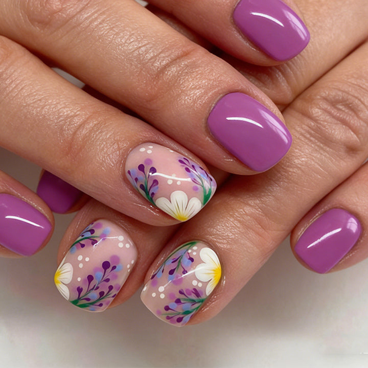Floral Art Press-On Nail Set Bowlift