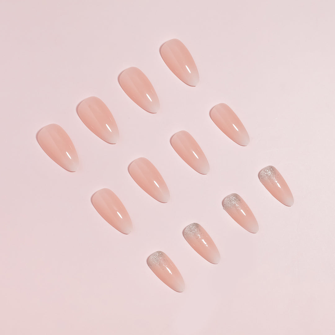 Premium Glossy Almond-Shaped Press-On Nail Tips Set Bowlift