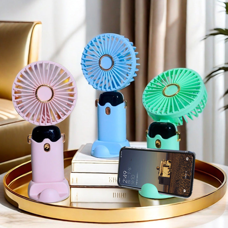 Ladies portable handheld fan with USB charging function and flexible tilt Bowlift