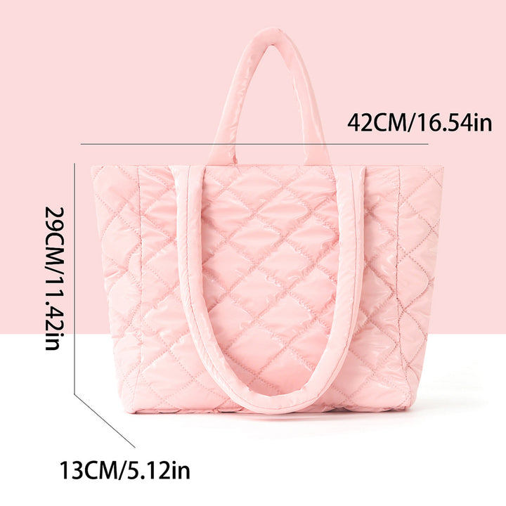 Padded Tote Bag in Modern Check Design Bowlift