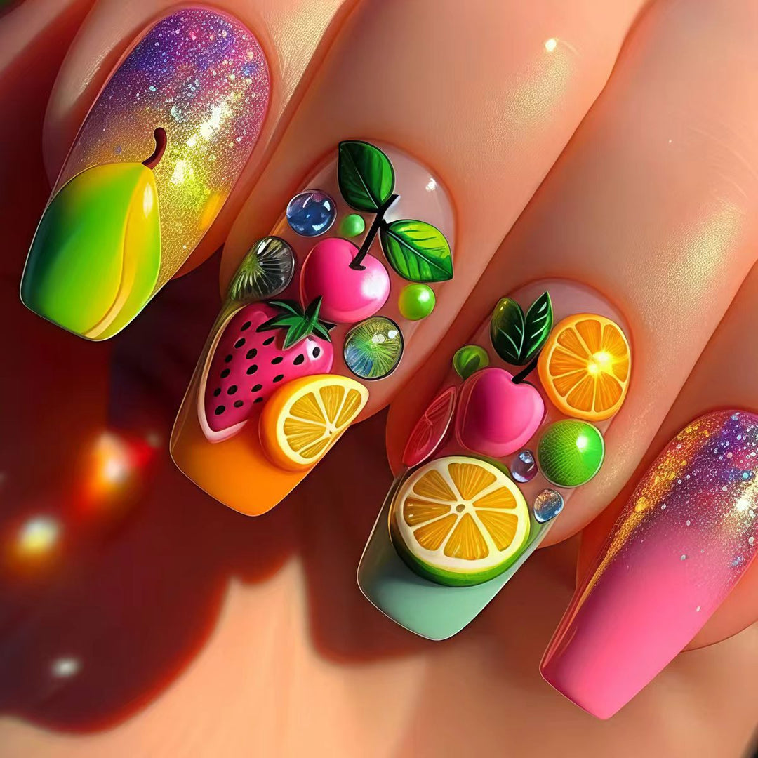 Fruit-Themed 3D Nail Art Bowlift