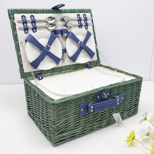Women's versatile picnic basket with integrated dish set and insulated cooler bag Bowlift