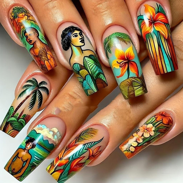 Nail set with elegant glitter design Bowlift