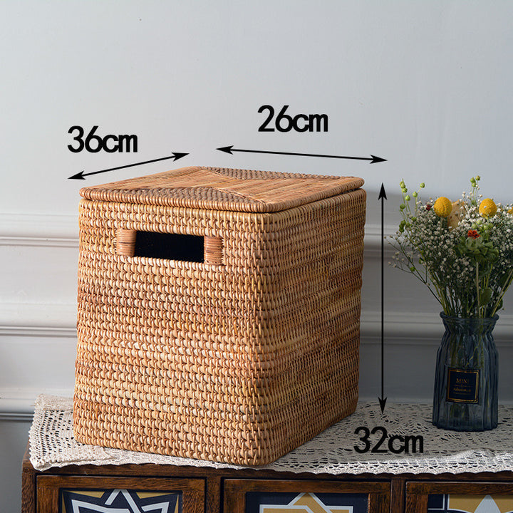 Women rectangular rattan storage basket Bowlift
