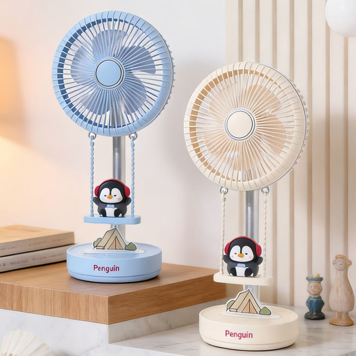 Ladies portable table fan with cute penguin design Bowlift