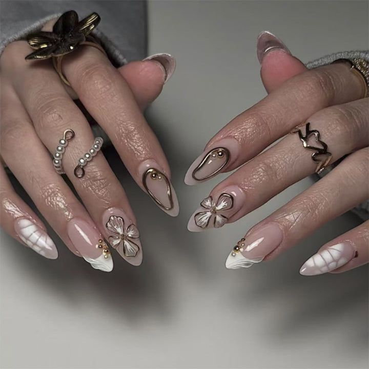Artful nail art with floral accents Bowlift