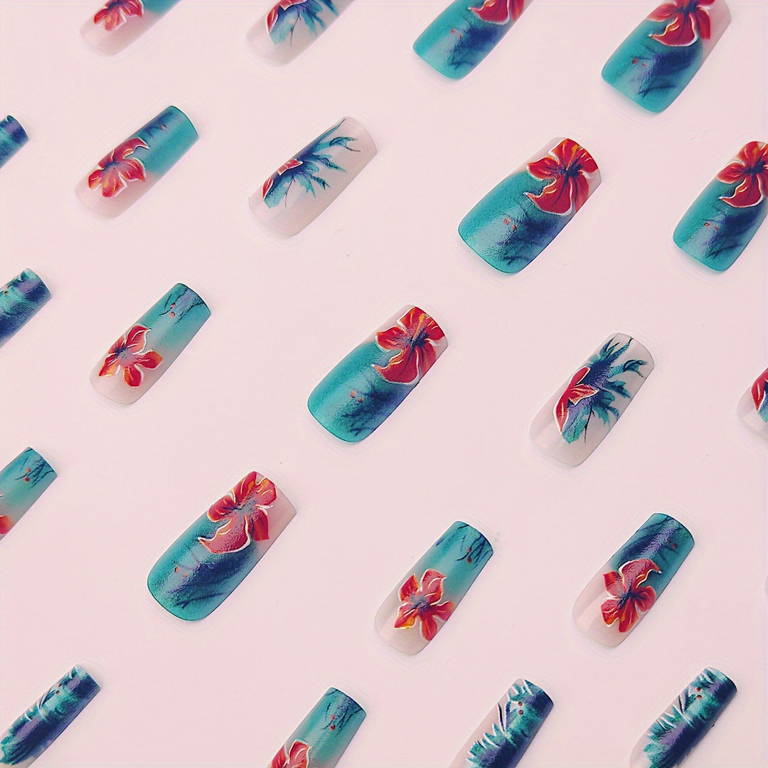 Floral Design Gel Nail Art Bowlift