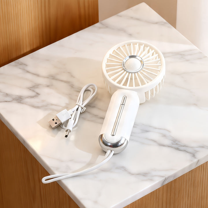 Women Portable Mini Hand Fan with USB Charging Function and Ergonomic Handle Bowlift