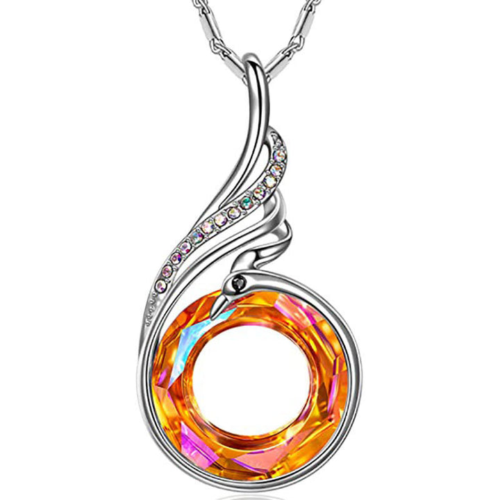 Spiral Swirl Crystal Pendant Necklace Bowlift