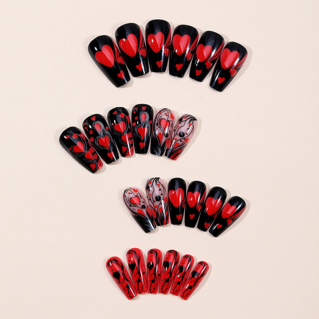 Artistic Heart-Themed Nail Art Set Bowlift