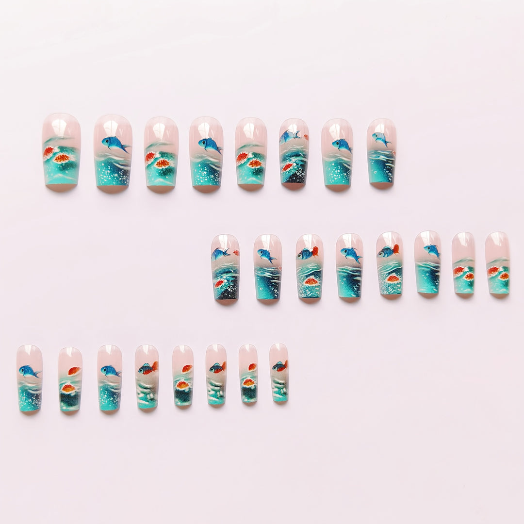 Aquatic-Themed Nail Art Design Bowlift