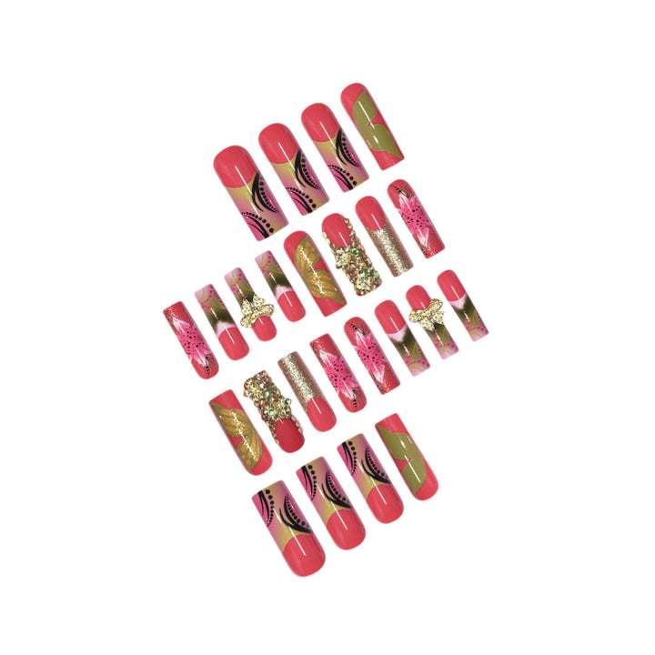 3D Floral Gemstone Press-On Nail Art Bowlift