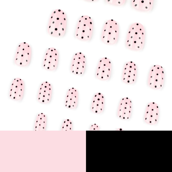 Artistic Nail Extensions with Dots Bowlift