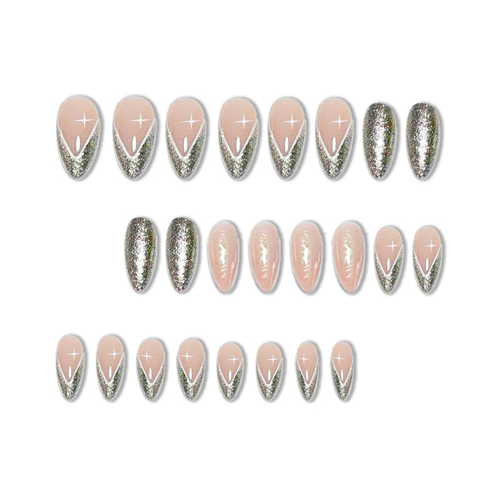 Elegant Stiletto Glitter Nail Enhancements Bowlift