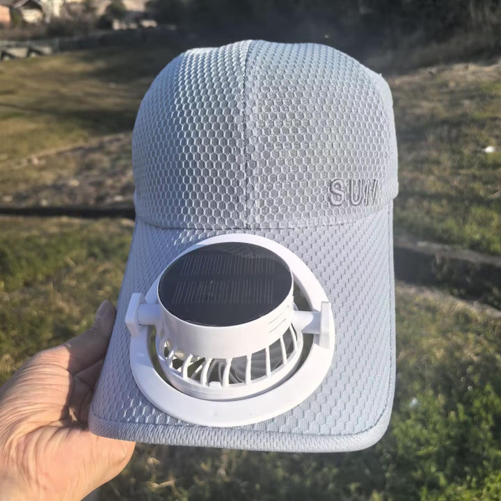 Sun Cap with removable solar fan, breathable mesh and adjustable umbrella Bowlift